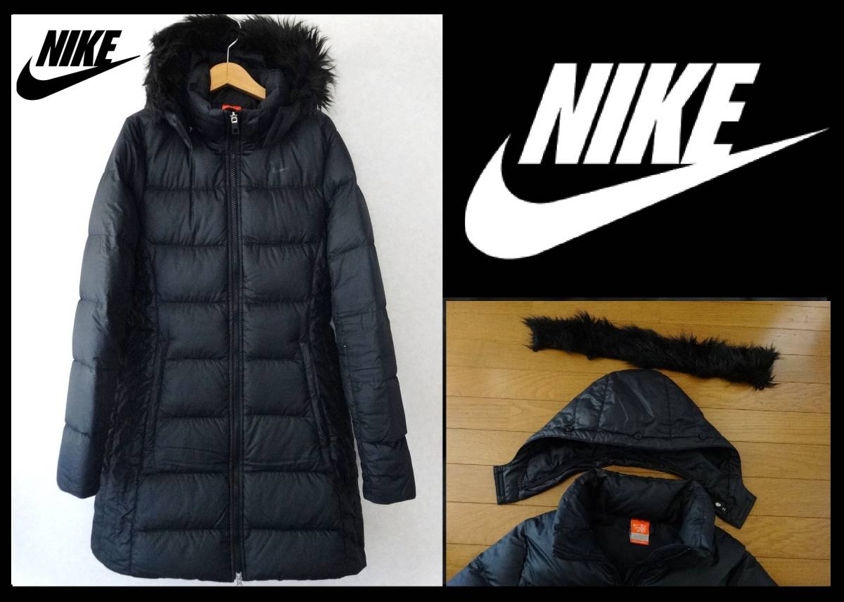 美品☆NIKE フード ダウンコート M(M-L)☆ナイキジャパン/ロング 