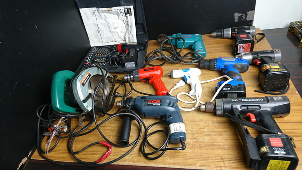 12-67D ☆ 電動工具まとめて10点 RYOBI PD-12VR&frasl;日立 C6BB&frasl;マキタ