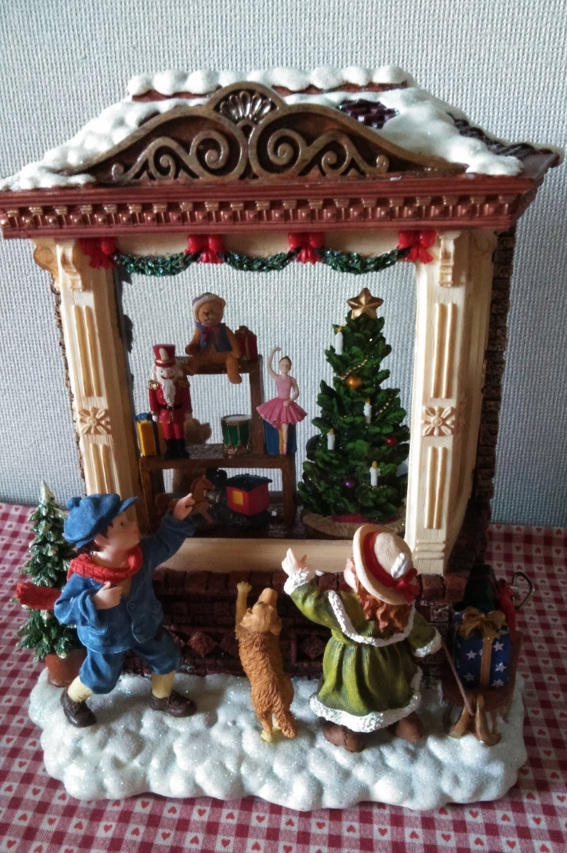 KIRKLAND オルゴール＆スノードーム クリスマス おもちゃ屋さん 点灯