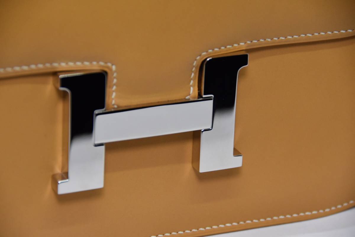 激安】HERMES エルメス コンスタンス25 ボックスカーフ ベージュ 
