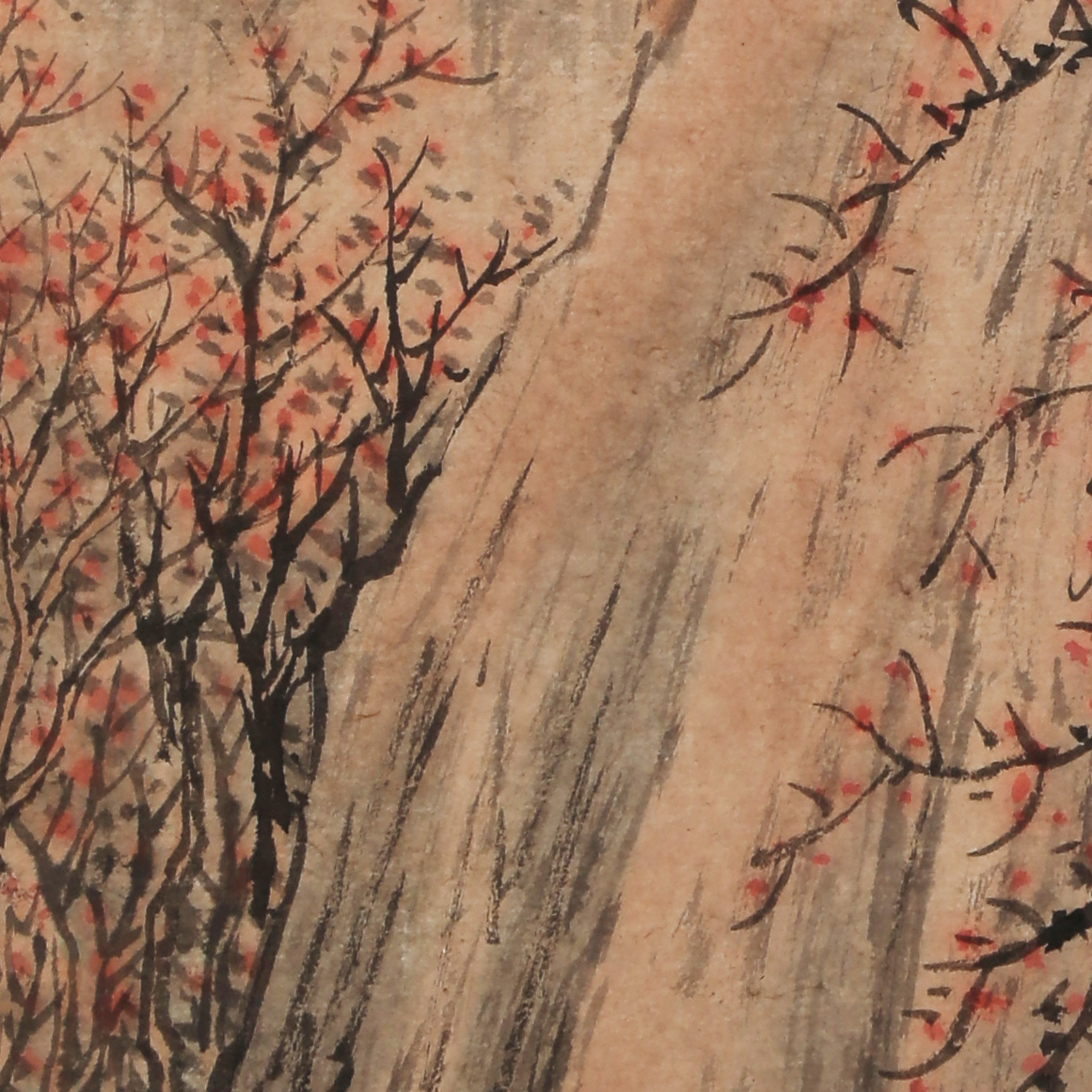 中国美術 　中国画 　近代画家　「げん文 山水図」　 肉筆紙本　 掛軸　大珍品