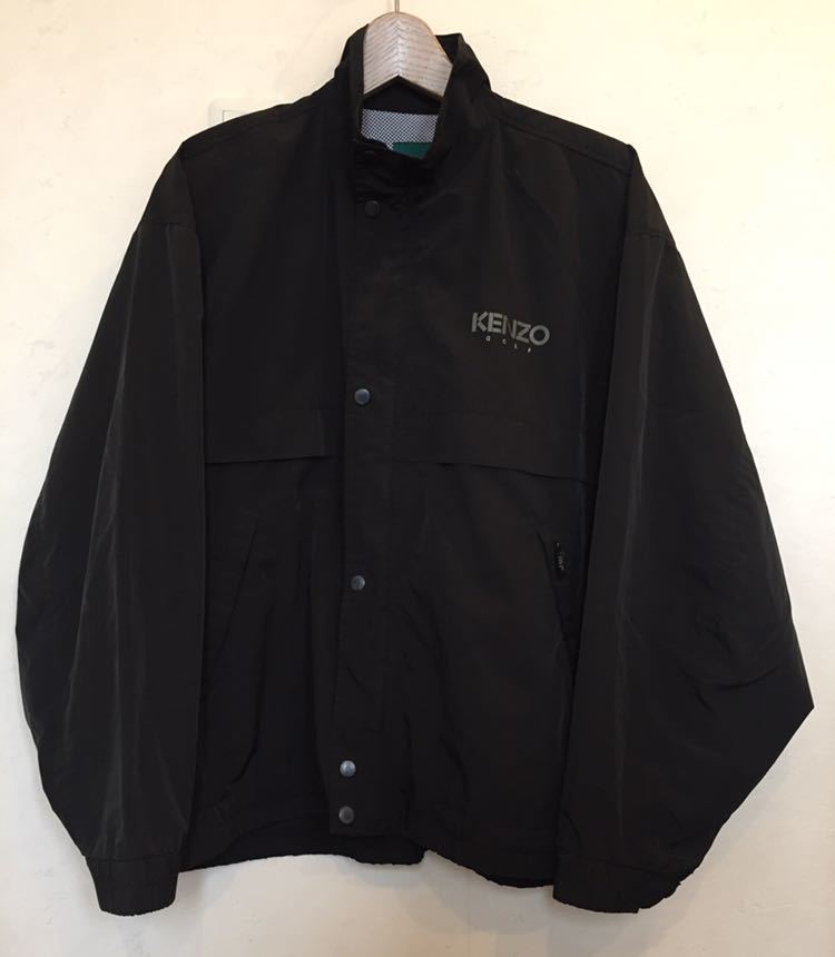 KENZO ナイロン　マウンテンパーカー　ゴルフ　ウィンドブレーカー　Y2K 1 美品】KENZO GOLF ケンゾーゴルフ フルジップナイロンジャケット3 黒
