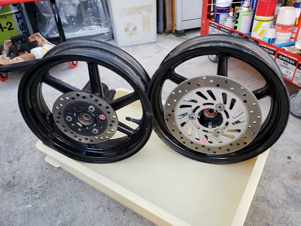 NSF100 ホイール前後セット エイプ XR100モタード ホイールベアリング新品