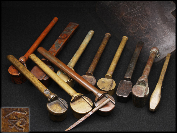 UO148 時代物 在銘 真鍮墨壷一体型矢立・黄銅墨壺一体型矢立・銅