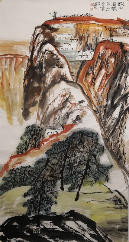 模写］中国書画 郎世寜［馬の図］紙本 中国美術 肉筆 木箱付 大幅