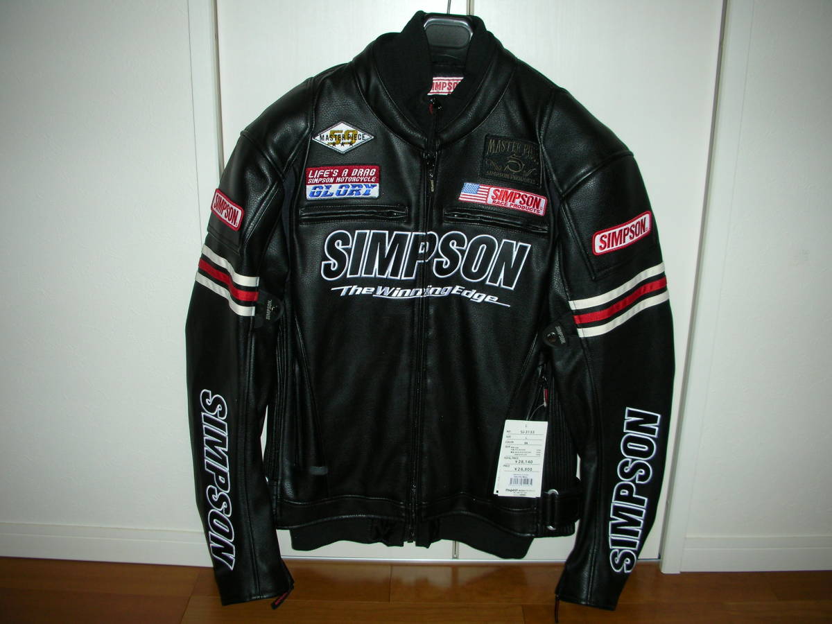 ☆SIMPSON シンプソン 防寒フェイクレザージャケット SJ-3133 黒 未