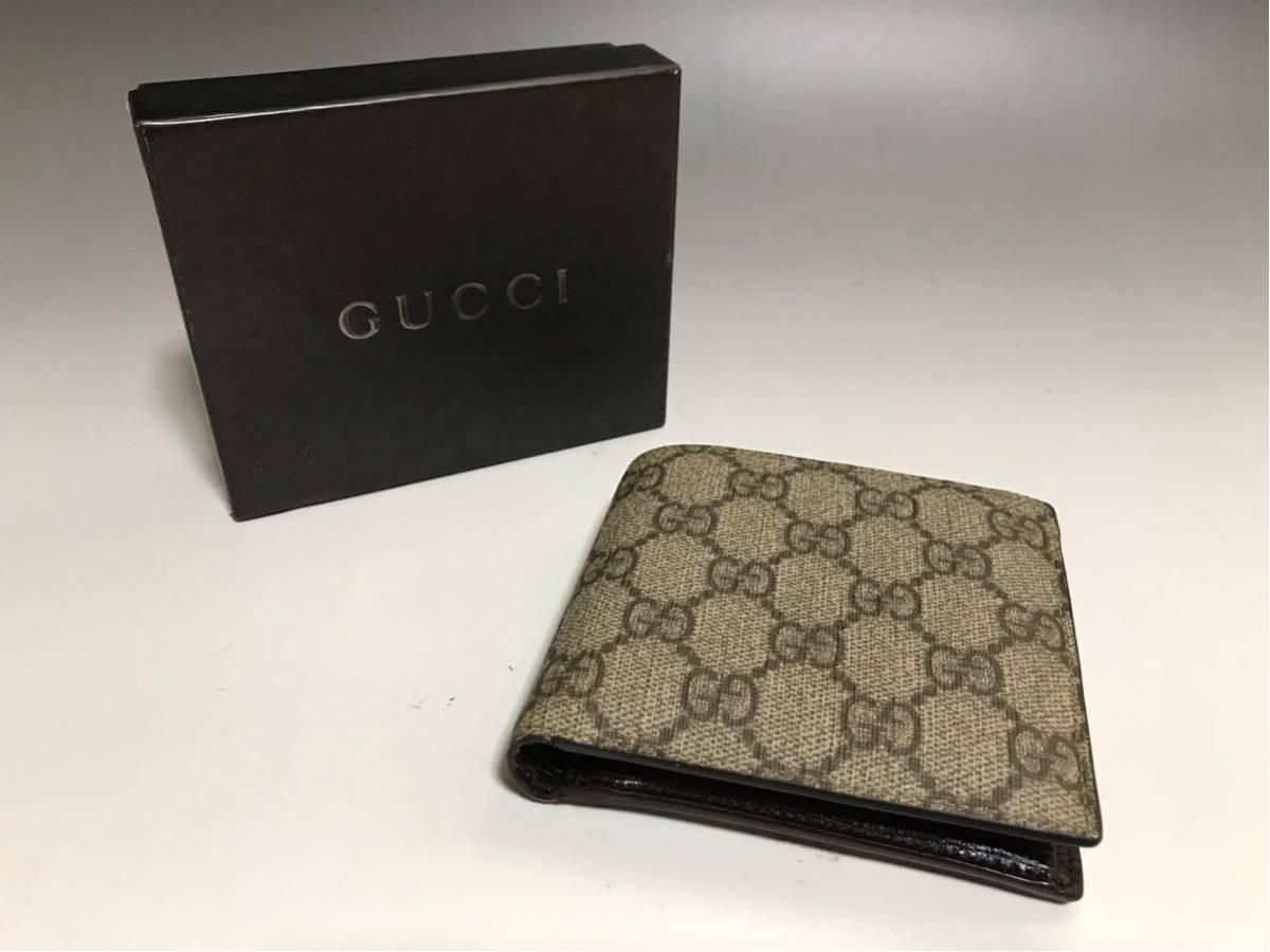 GUCCI 118379 グッチ GG柄 二つ折財布 / 美品 現状渡し 