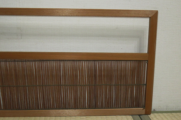 茶道具　屏風　風炉先　【１尺　杉縁　萩入夏用　上透　風炉先屏風　】　江戸間用　涼しげな仕立