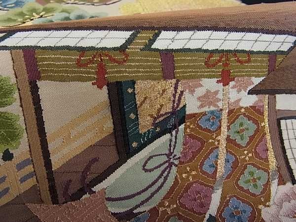 着物屋こころ□極上 明綴れ 太鼓柄袋帯 吉祥花文 金糸 逸品 未使用