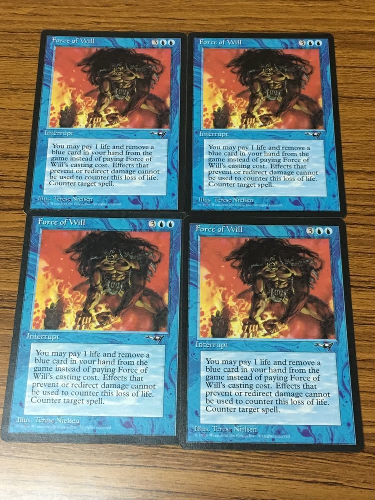 激安大特価，安い 意志の力 Force of Will 英語 ４枚セット アライアンス 簡易書留無料 MTG(青)｜売買されたオークション情報、yahooの商品情報をアーカイブ公開 - オークファン ノーマルカード