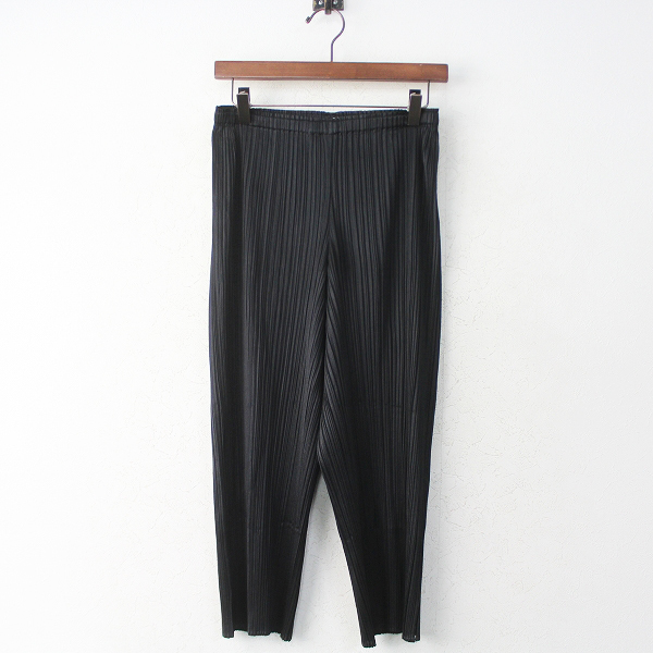 PLEATS PLEASE ISSEY MIYAKE プリーツプリーズイッセイミヤケ プリーツ イージー パンツ 3/ブラック 黒 ボトムス 無地【2400011035158】