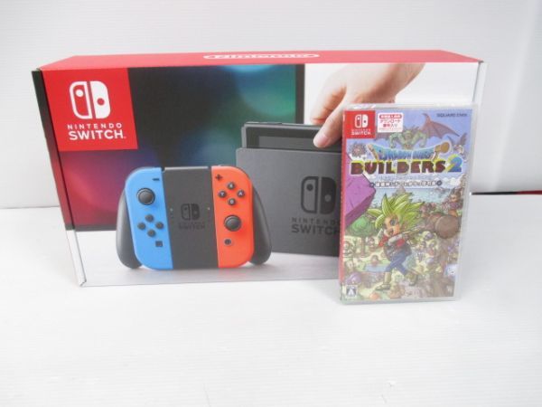 HH2529-190124-044【未使用】Nintendo Switch 本体 (ニンテンドースイッチ) ドラゴンクエストビルダーズ2 早期特典付き