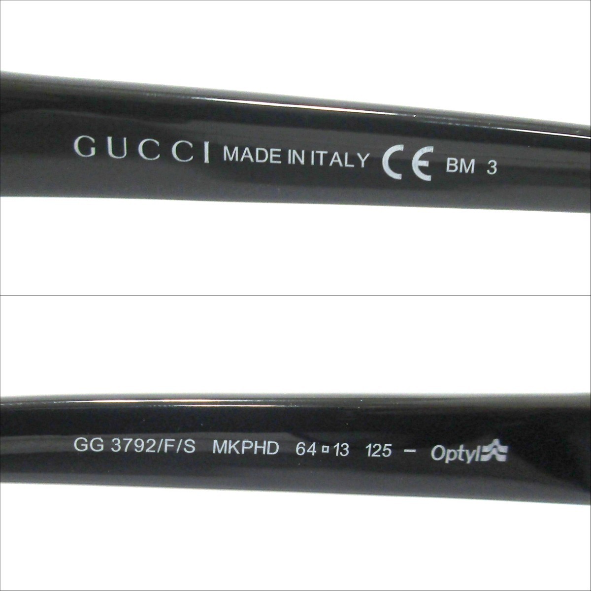 GUCCI　グッチ　サングラス　ブラック × ゴールド　ハート　GG3792　マイクロ GG柄　ダブルG　ケース付き