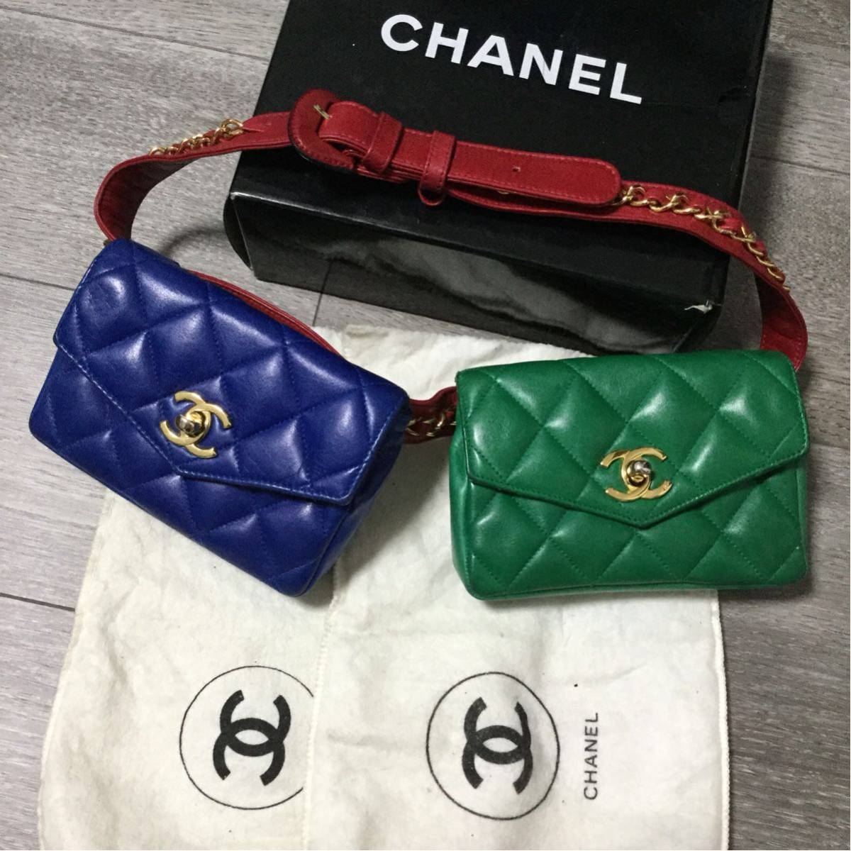 希少 激レア CHANEL トリコロール ウエストポーチ(かばん、バッグ 
