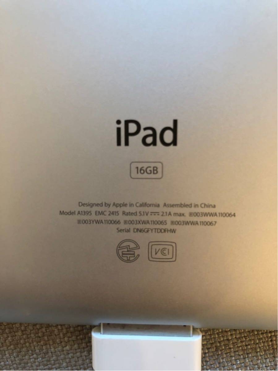 Apple iPad2（第2世代）16GB wifi A1395 動作品 初期化済 【公式通販】