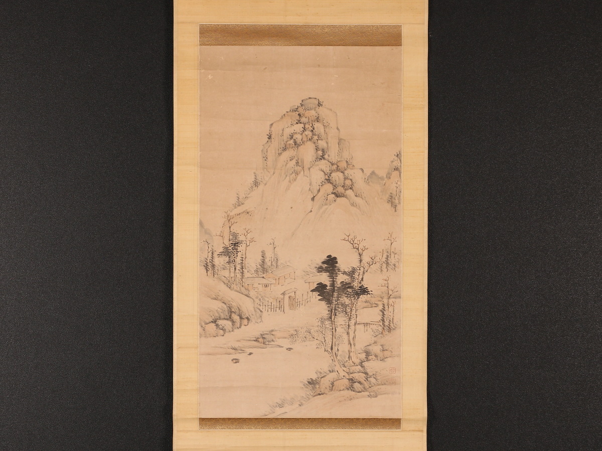 模写】【伝来】n3728〈小西松塢〉山水図 讃岐の南画家 浦上春琴師事 |