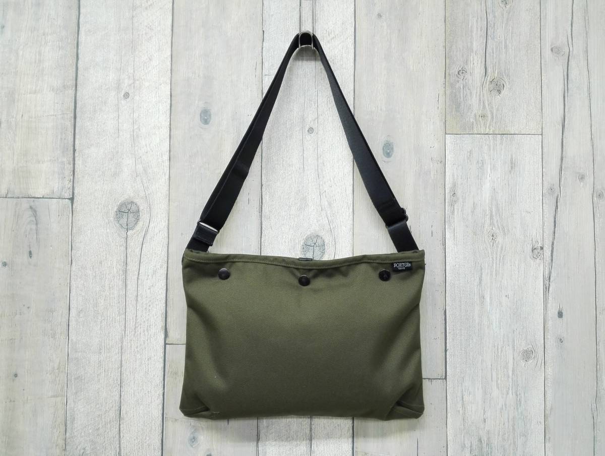 美品 PORTER MUSETTE ポーター ミュゼット サコッシュ カーキ 