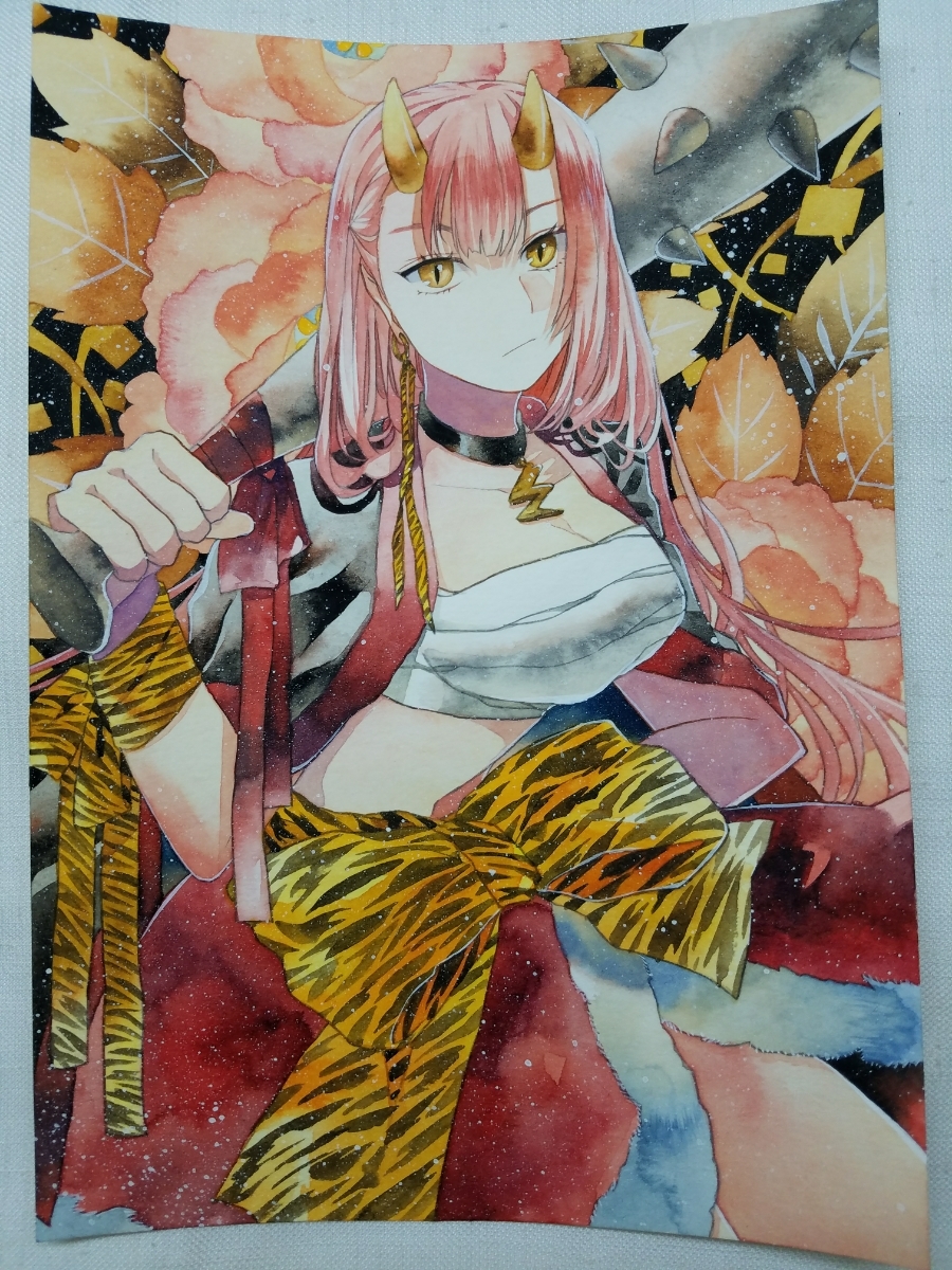 オリジナル 手描きイラスト 節分 鬼 女の子 (手描きイラスト)｜売買