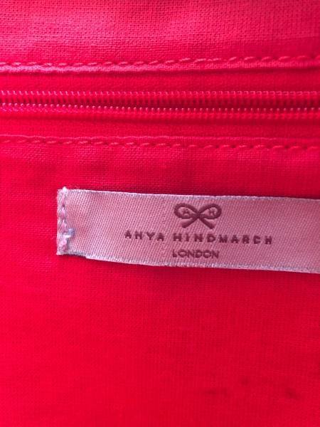 アニヤハインドマーチ Anya Hindmarch トートバッグ - 化学繊維×レザー レッド×マルチ 転写プリント バッグ