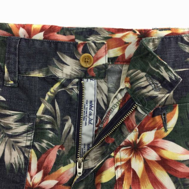 ネイバーフッド NEIGHBORHOOD URBAN GARMENT パンツ ハーフ ボタニカル コーデュロイ L 紺 赤 ネイビー レッド BBB メンズ
