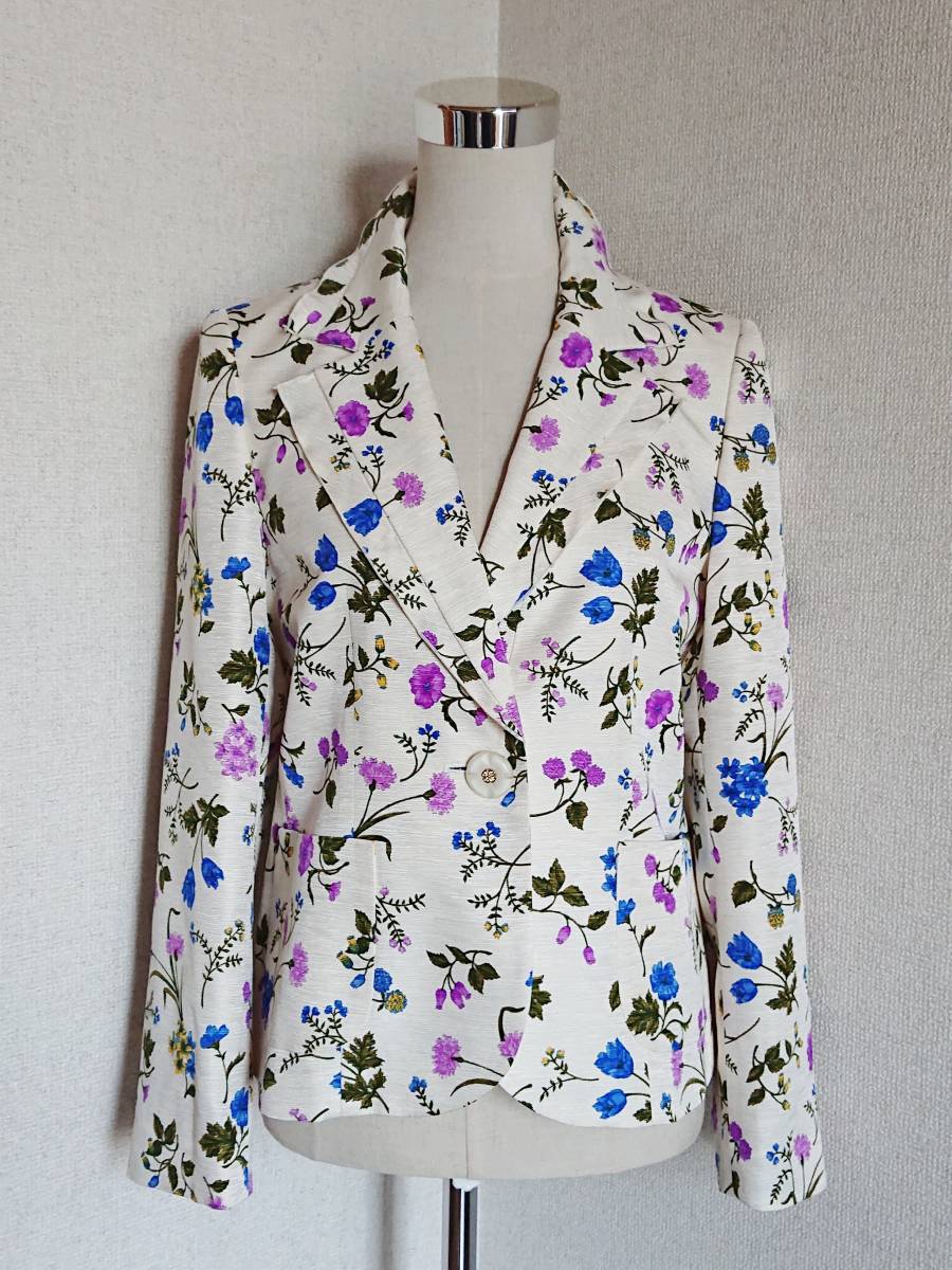 レジアンス*REGENCE☆美品☆ジャケット☆花柄☆膨れ織凸凹地 | 企業 