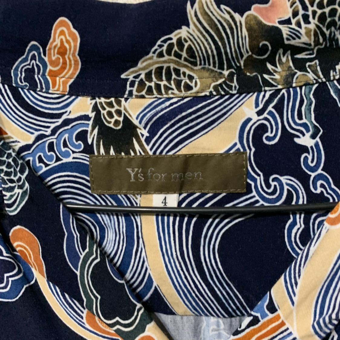 ヨウジヤマモト ワイズフォーメン 龍柄 レーヨンシャツ yohji yamamoto 