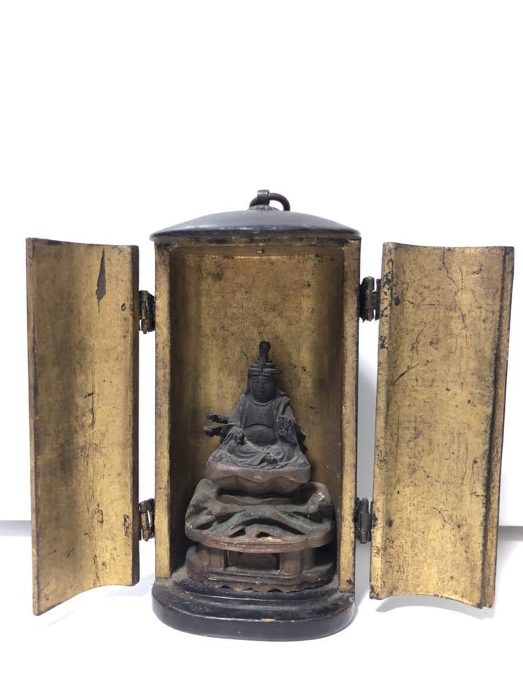 仏像 木彫り 弁財天 | 仏教美術 インド 骨董 木像 木製 仏教 置物 白檀