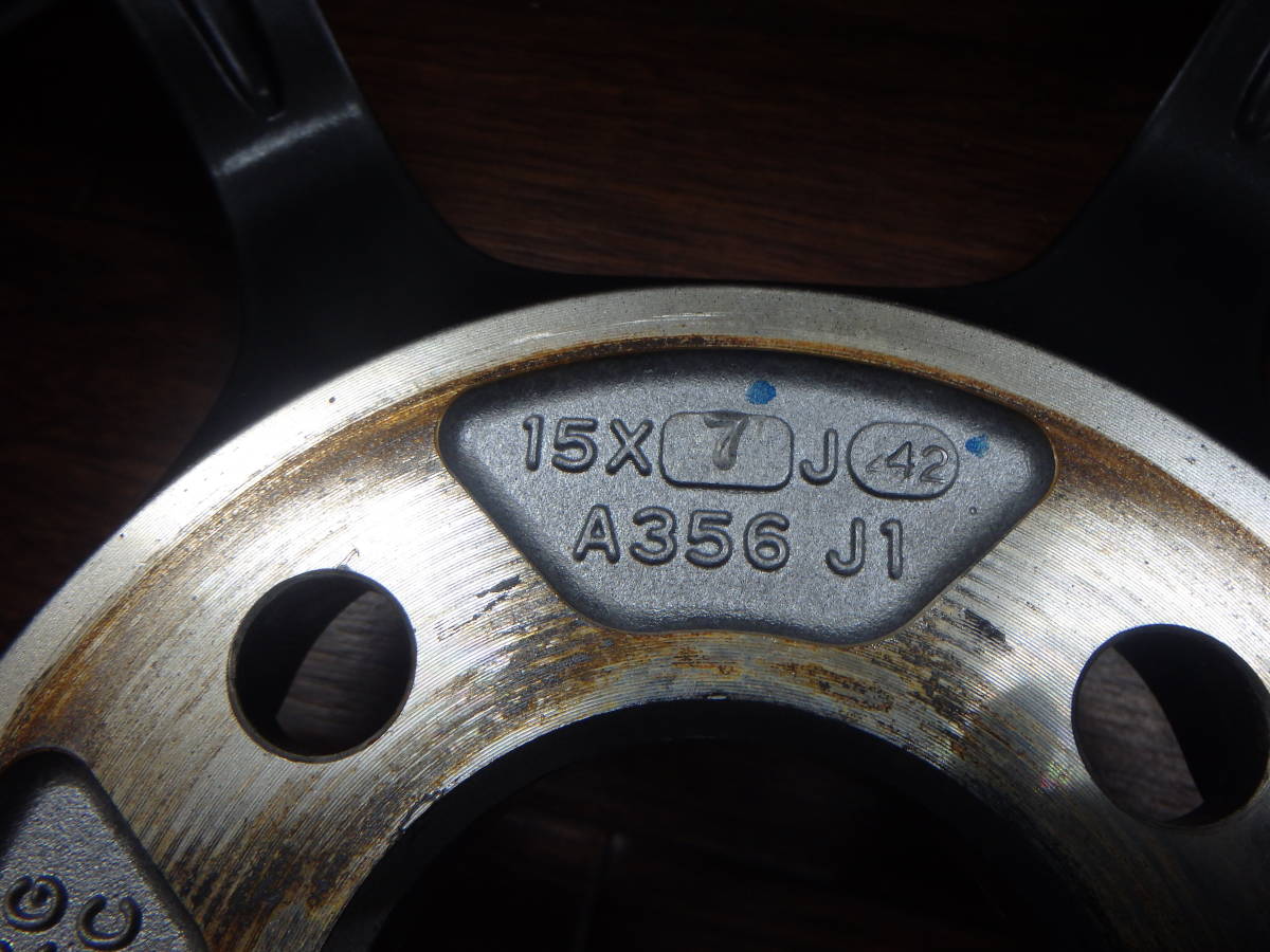 極上品！ADVAN Racing RG-D2 15inch 7J +42 PCD100 4H MHB マシニング&レーシングハイパーブラック 2本セット　10000円売り切ります Yokohama Advan Racing RG-D2 Wheel 15x8.0 4x100 +35 Racing Indigo