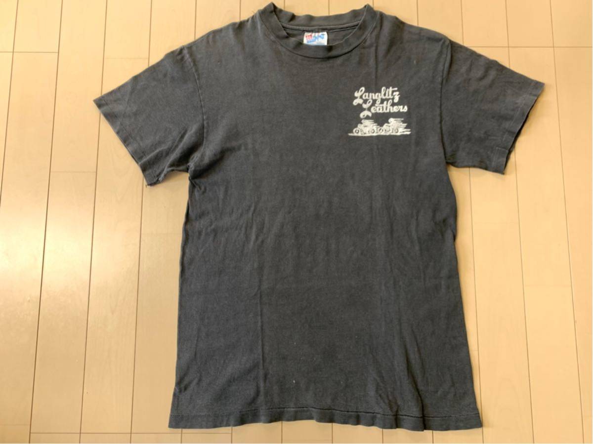 クーポンコード セール 80S Langlitz Leathers Tシャツ HANES USA製 