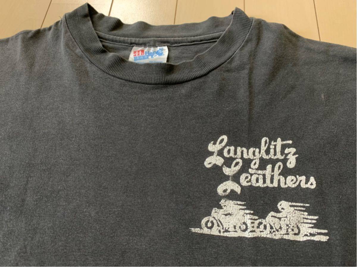 クーポンコード セール 80S Langlitz Leathers Tシャツ HANES USA製 