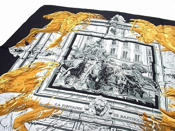 エルメス Hermes Scarf Silk La Fontaine Bartholdi HERMES