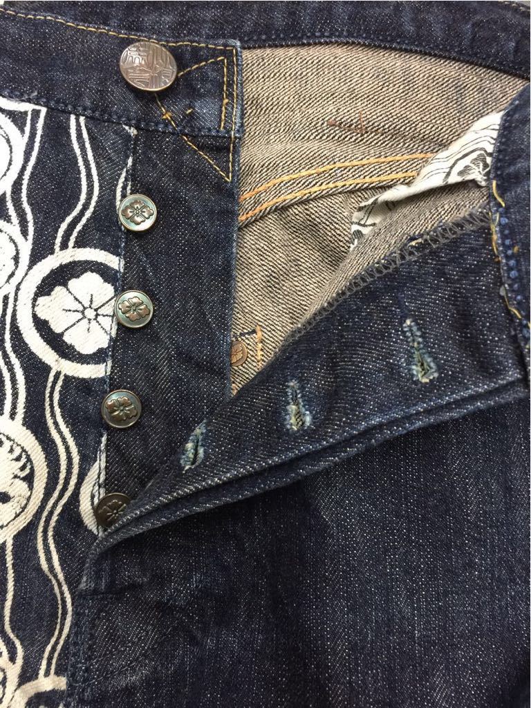 EVISU エビス 家紋 カモメ 赤耳 セルビッチ デニム ボタンフライ W34