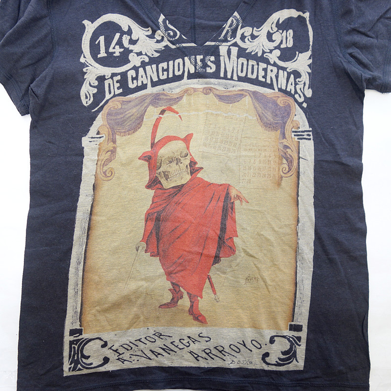 シェアスピリット/SHARE SPIRIT HOMME デビットスカル Vネック Tシャツ