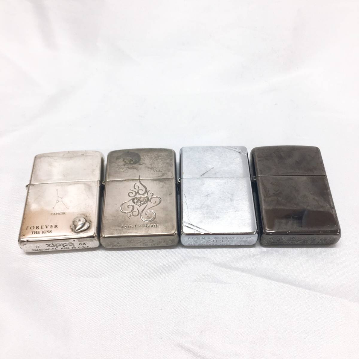 ☆ZIPPO ジッポー おまとめ4点☆フラットトップ／無地／THE KISS 
