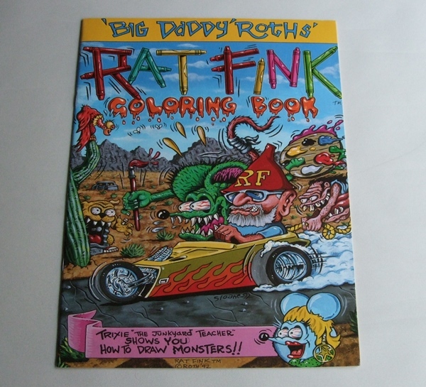 VINTAGE 90s Big Daddy Roth エドロス RATFINK ラットフィンク COLORING BOOK 塗り絵 本 ...