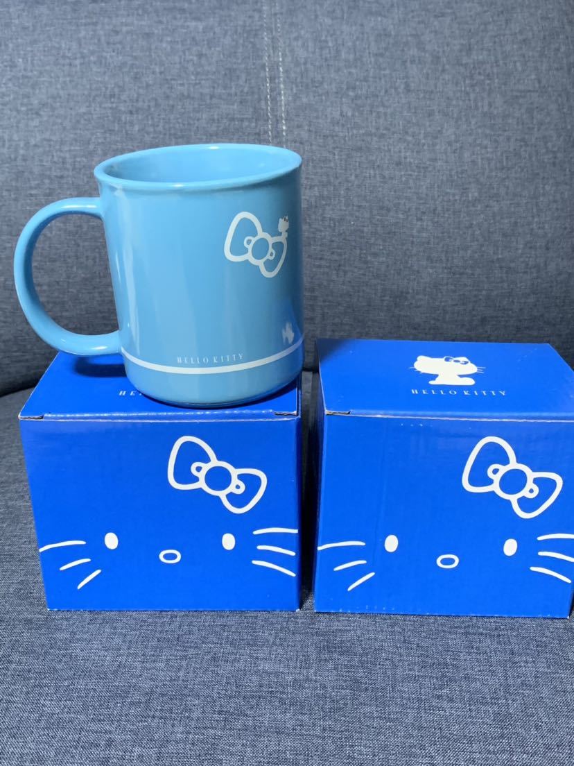 新品 キティ マグカップ 2個組 ペア ブルー 青 ローソン 非売品_2