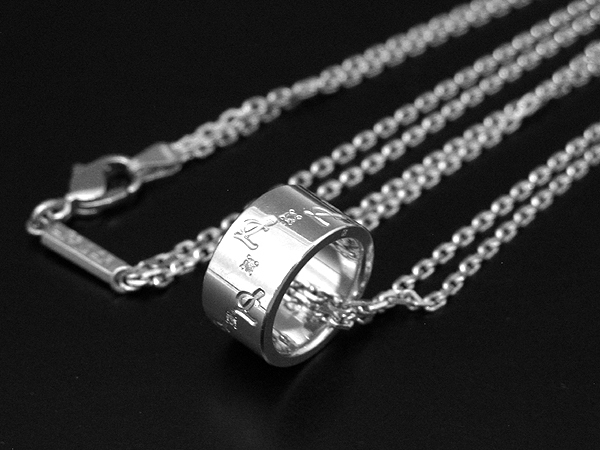☆美品☆レダシルマ Ge/Ag D0.08ct ダイヤ ネックレス ダブルチェーン