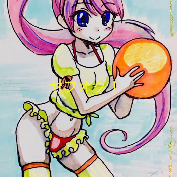 ビーチ 絶対領域バレーしよっ 手描き 同人 ピンク髪サイドテール つり目 女の子 イラスト 手描きイラスト 売買されたオークション情報 Yahooの商品情報をアーカイブ公開 オークファン Aucfan Com
