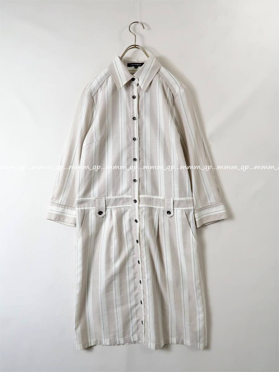 新品☆ロートレ・アモン LAUTREAMONT☆ストライプ柄 上品シャツワンピース 日本製 38サイズ☆M-K 2063