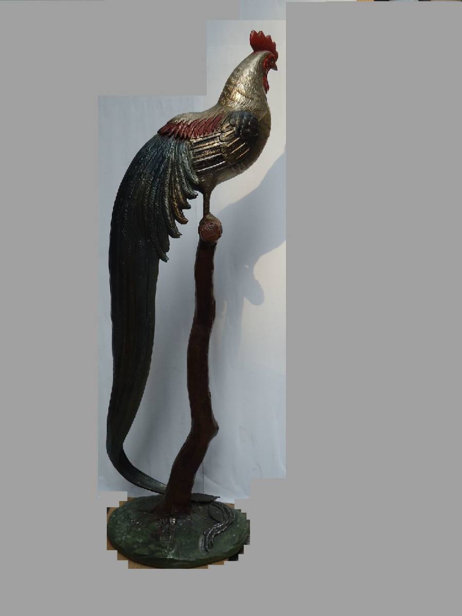 尾長鶏 工芸品 ( モダン 品 尾長鶏（アート・美術品・骨董品・民芸品