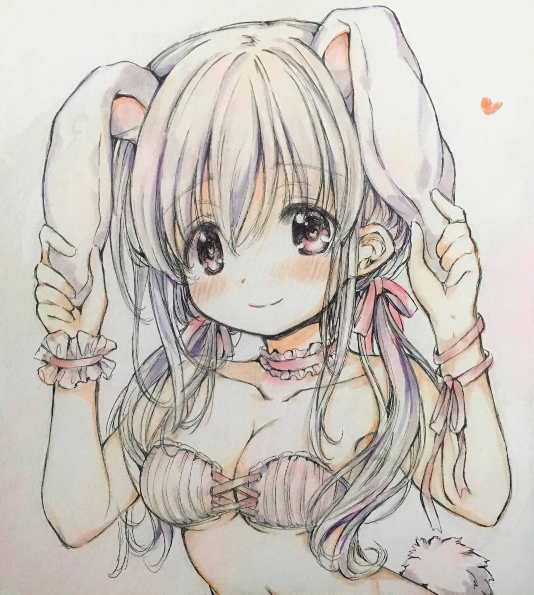 同人手描きイラスト色紙 オリジナル うさ耳の少女 手描きイラスト 売買されたオークション情報 Yahooの商品情報をアーカイブ公開 オークファン Aucfan Com
