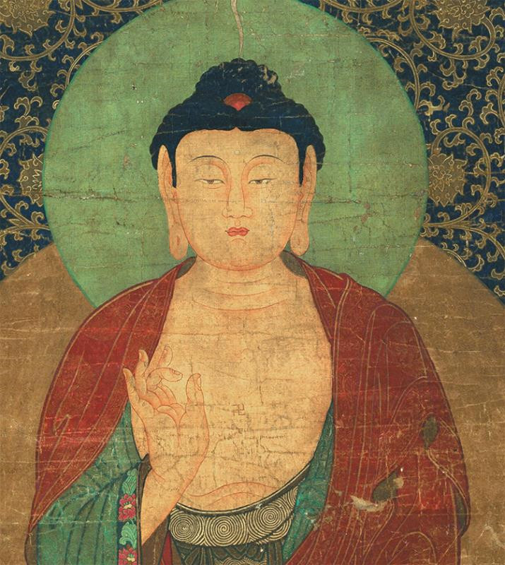 仏教美術 古美術 釋迦三尊 仏画 掛け軸 【公式通販】