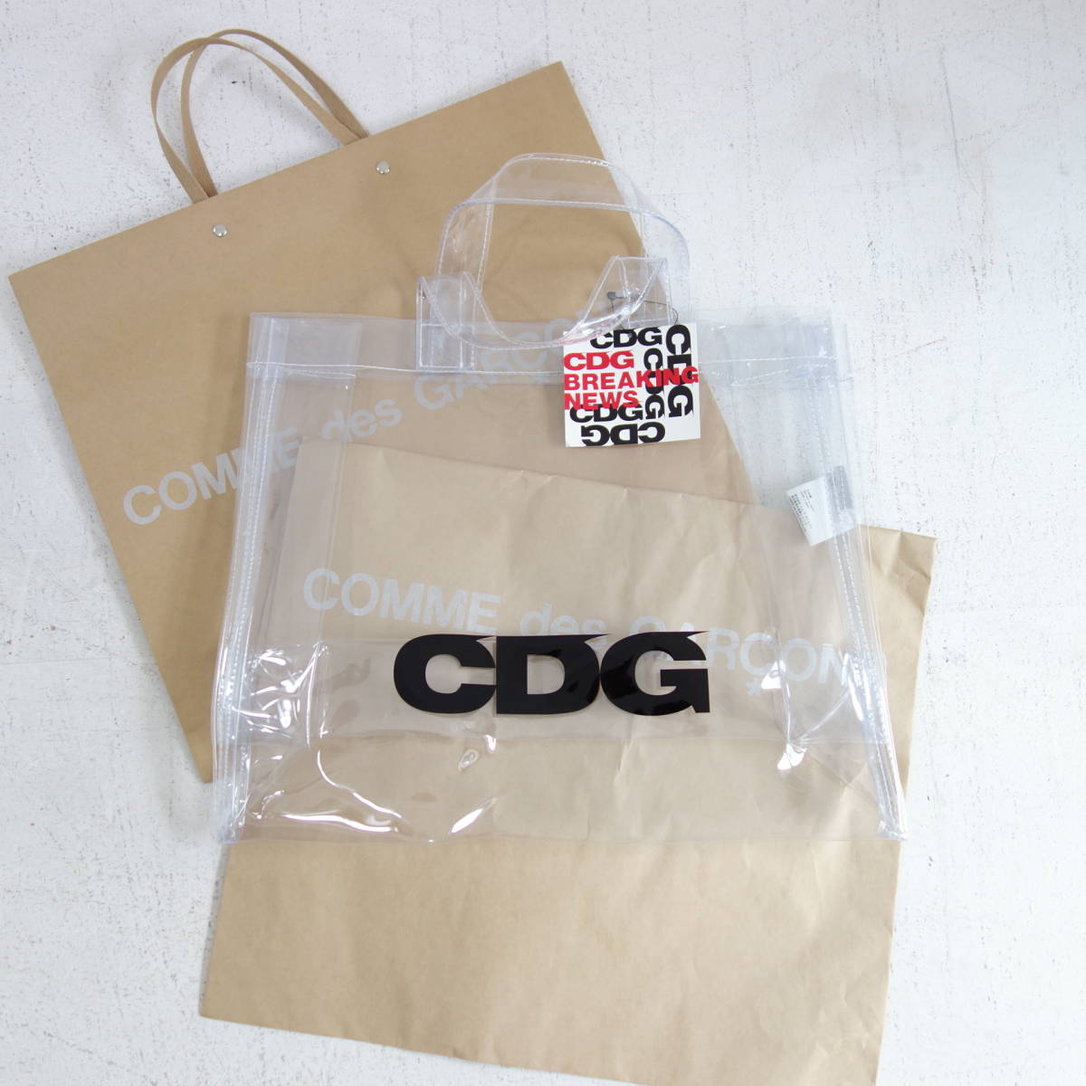 新品 COMME des GARCONS コムデギャルソン PVC 透明 トート バッグ 