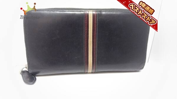 バリー 長財布 BALLY 焦げ茶 6309717MLT01H Yahoo!ショッピング バリー BALLY 長財布 レザー 黒×ダークブラウン×ベージュ ラウンドファスナー 財布