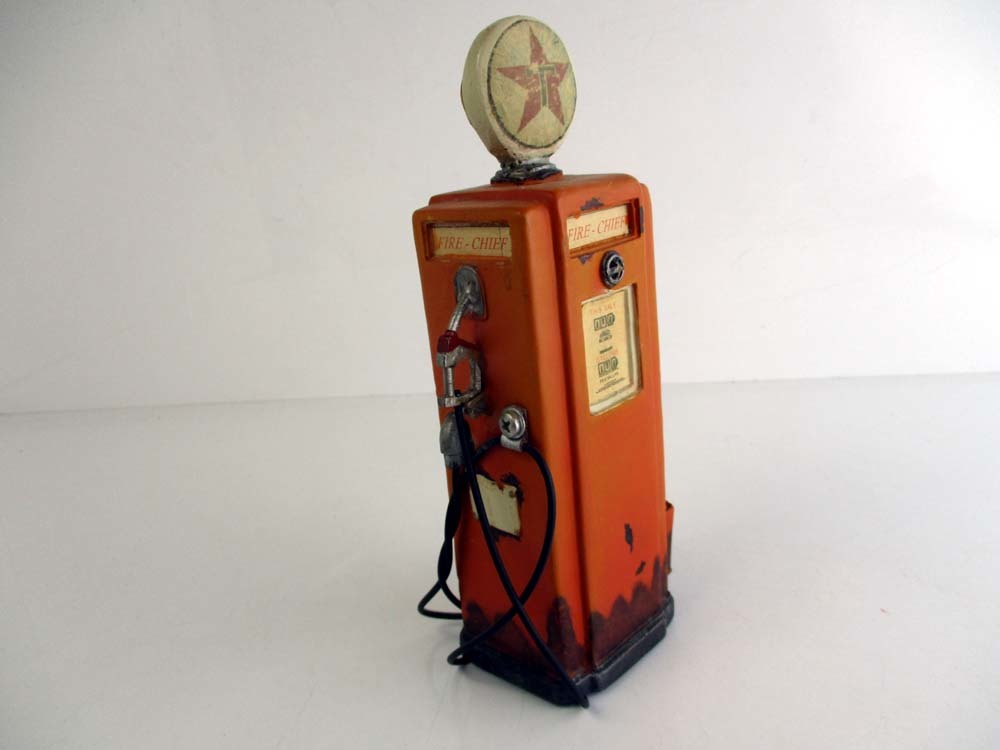 TEXACO　セピア調ガソリンスタンド給油器　美品　重さ700g以上　高さ約20cm_4