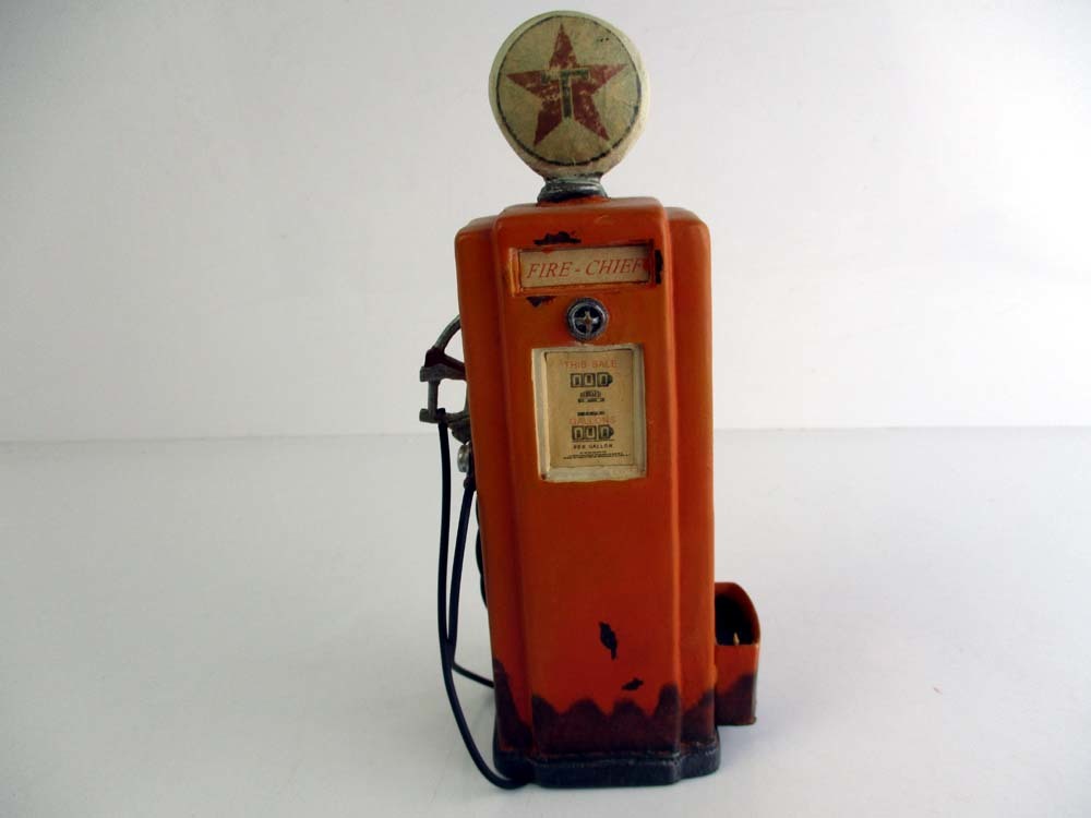 TEXACO　セピア調ガソリンスタンド給油器　美品　重さ700g以上　高さ約20cm_5