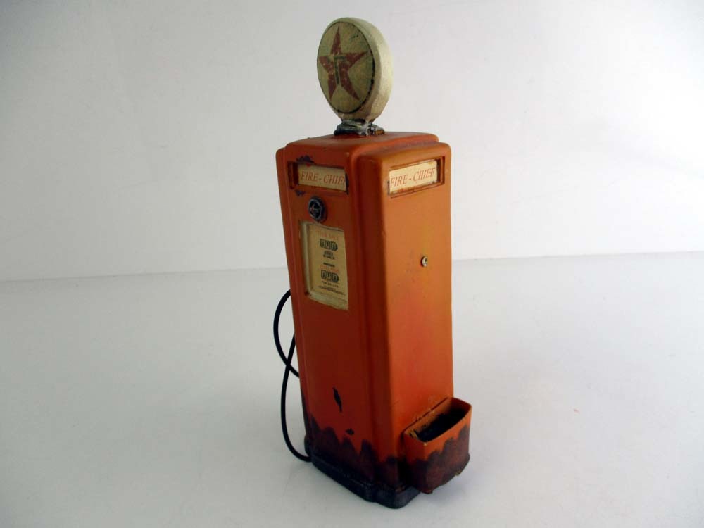 TEXACO　セピア調ガソリンスタンド給油器　美品　重さ700g以上　高さ約20cm_6