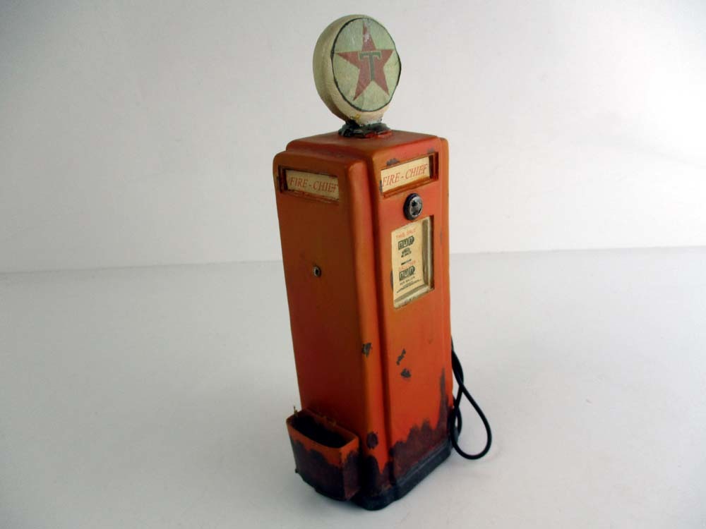 TEXACO　セピア調ガソリンスタンド給油器　美品　重さ700g以上　高さ約20cm_8