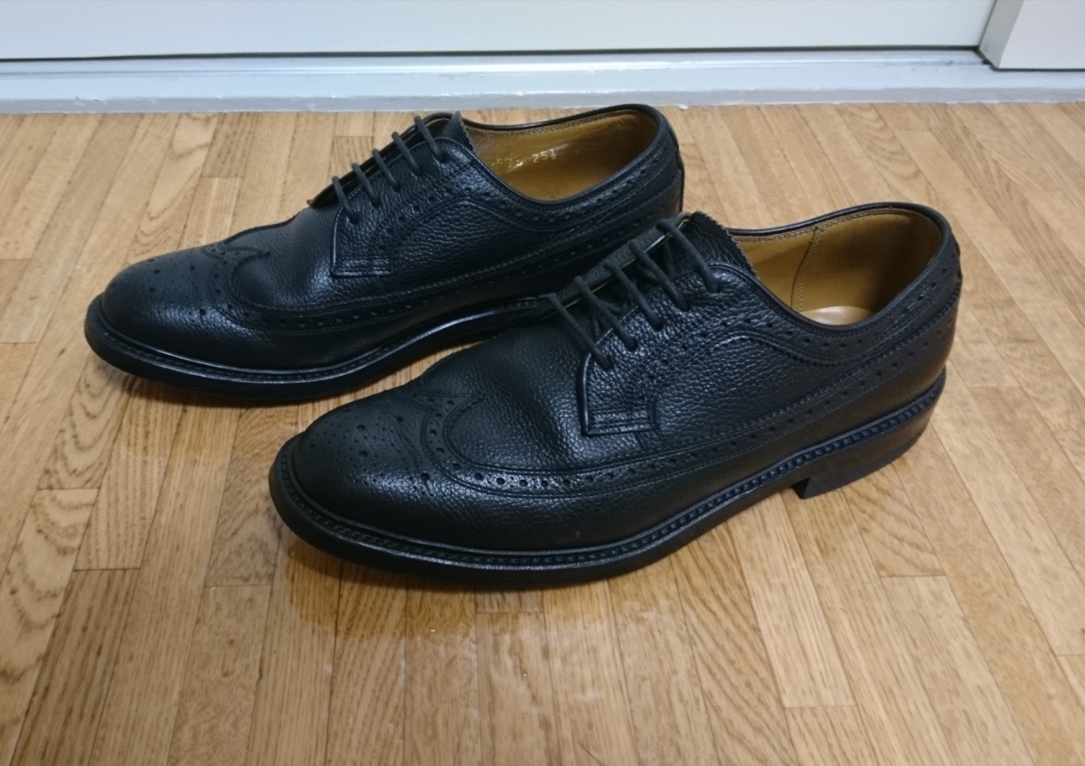 美品 REGAL リーガル ウイングチップ 革靴 25.5 ブラック 黒 2235 2585 