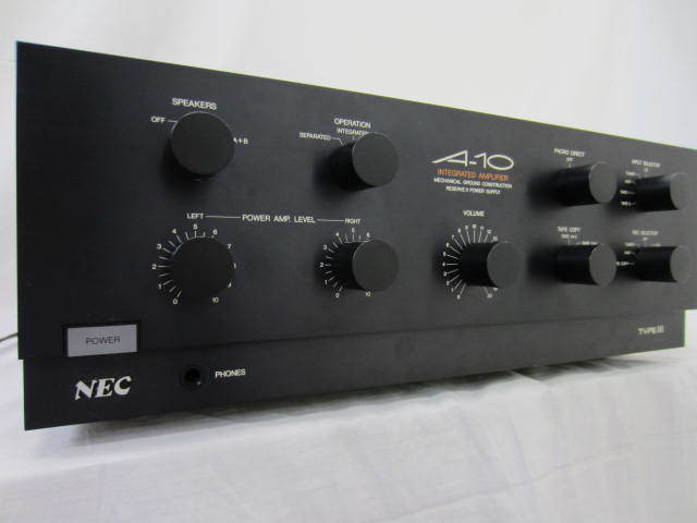 NEC プリメインアンプ 【A-10(TYPEⅢ)】中古 ＊電源ランプ光りませんが